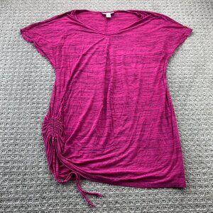 Motherhood Maternity Shirt Women Size Large L Pink Blouse Top Stretchable